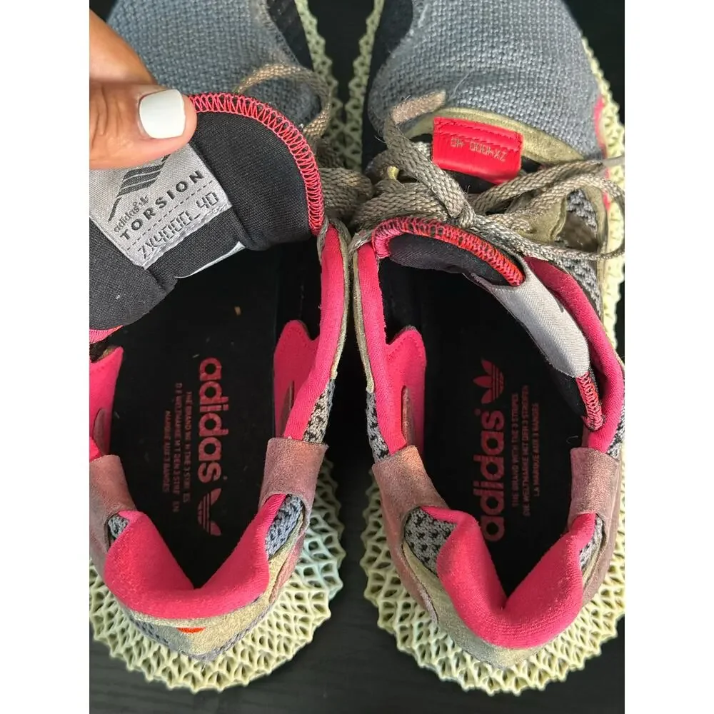 Adidas Originals ZX 4000 4D BD7927 Gray Pink Futurecraft 4D Sneakers Mens Size 8